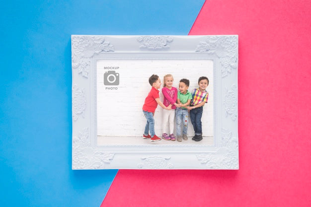 Free Flat Lay Of Plain Picture Frame Psd