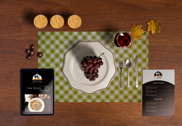 Free Flat Lay Of Thanksgiving Scene Creator Concept Psd