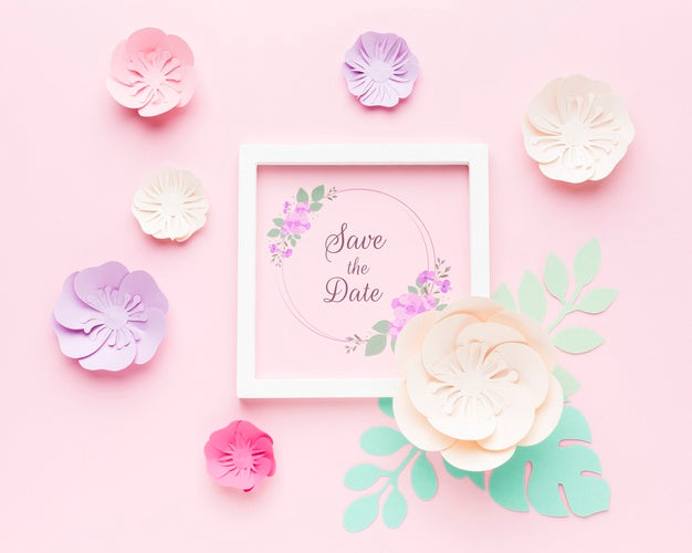 Free Flat Lay Of Wedding Concept Mock-Up Psd