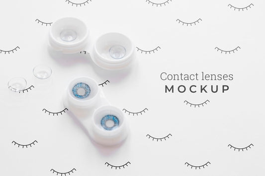 Free Flat Lay Optics Still Life Assortment On White Background Psd