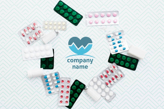 Free Flat Lay Pills Arrangement Mock-Up Psd