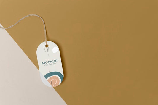 Free Flat Lay Product Tag Mock-Up Arrangement Psd