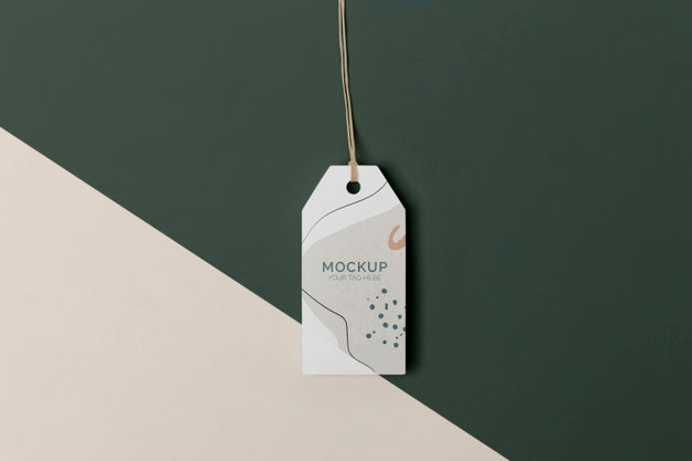 Free Flat Lay Product Tag Mock-Up Arrangement Psd