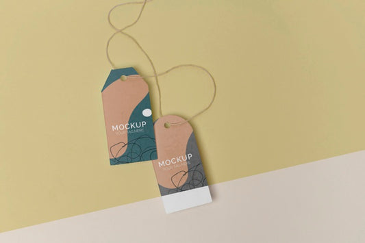 Free Flat Lay Product Tag Mock-Up Assortment Psd