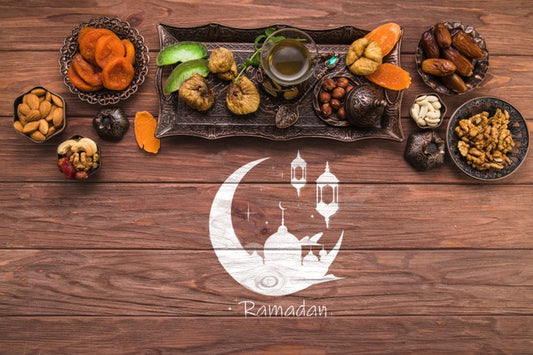 Free Flat Lay Ramadan Composition With Copyspace Psd