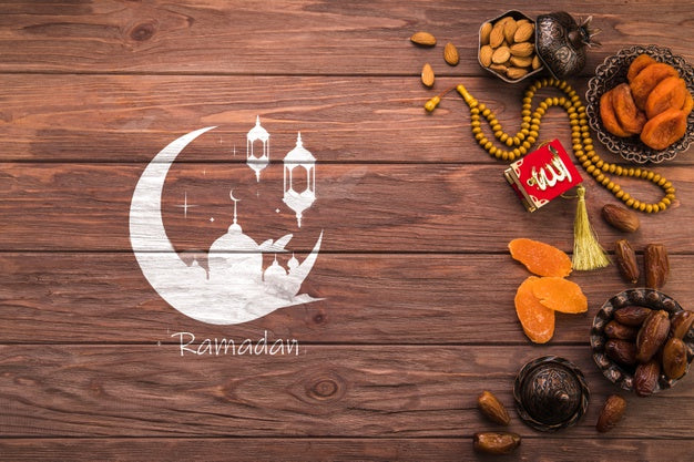 Free Flat Lay Ramadan Composition With Copyspace Psd