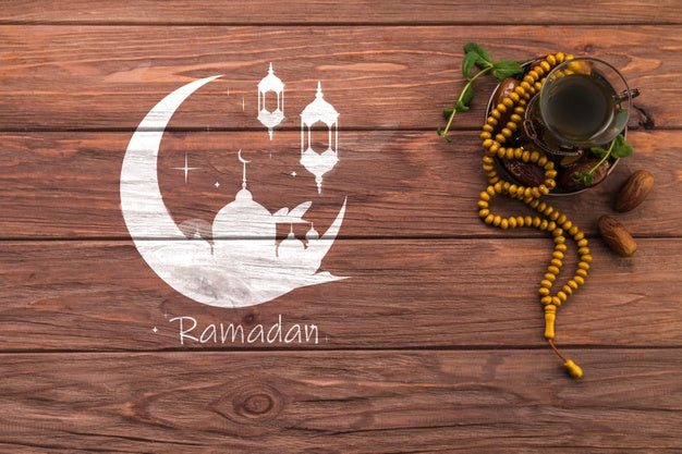 Free Flat Lay Ramadan Composition With Copyspace Psd