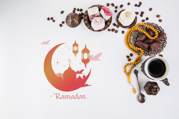 Free Flat Lay Ramadan Composition With Copyspace Psd