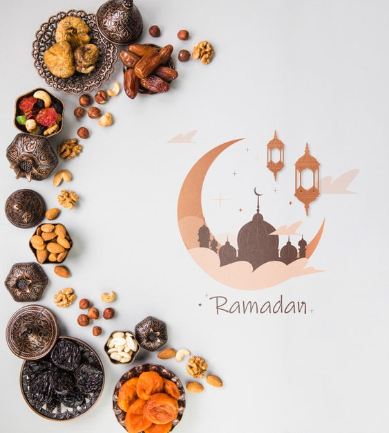 Free Flat Lay Ramadan Composition With Copyspace Psd