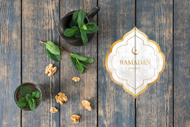 Free Flat Lay Ramadan Mockup For Logo Psd