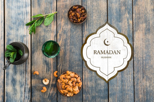 Free Flat Lay Ramadan Mockup For Logo Psd