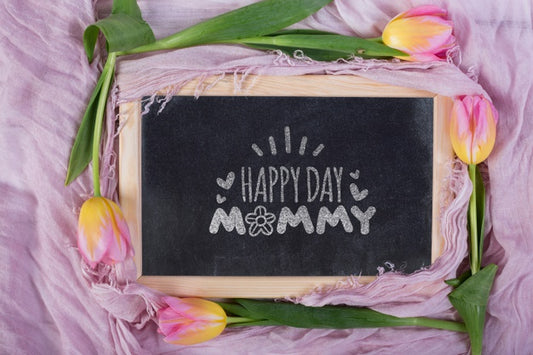 Free Flat Lay Slate Mockup For Easter Psd