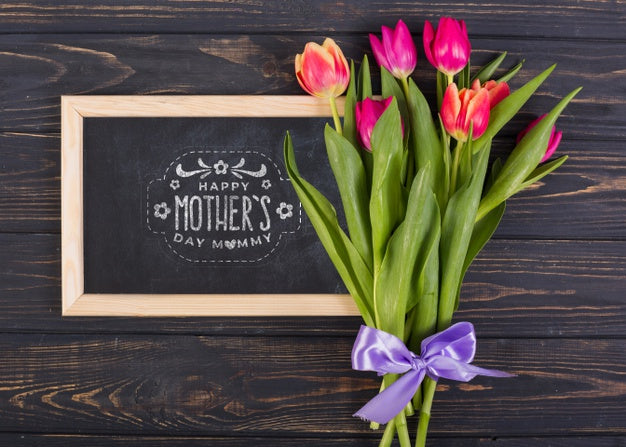 Free Flat Lay Slate Mockup For Easter Psd