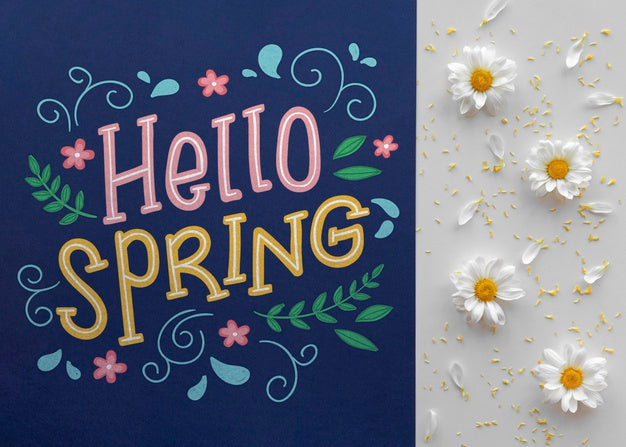 Free Flat Lay Spring Mockup With Copyspace Psd