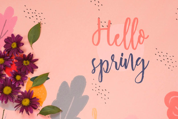 Free Flat Lay Spring Mockup With Copyspace Psd