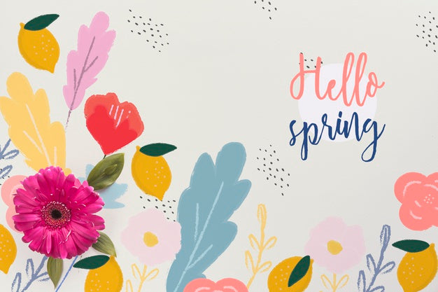 Free Flat Lay Spring Mockup With Copyspace Psd