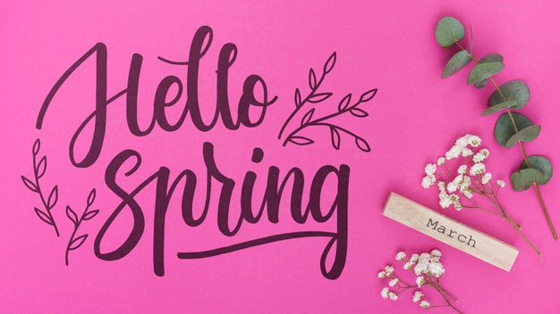 Free Flat Lay Spring Mockup With Copyspace Psd