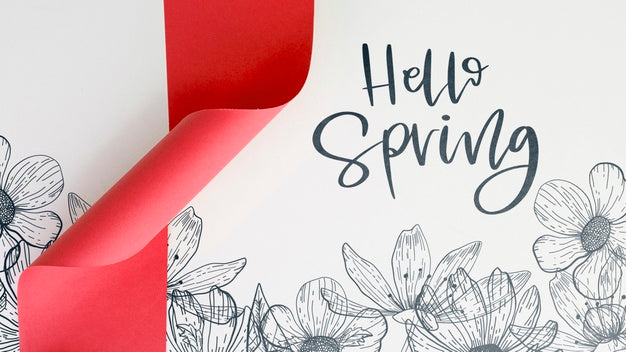 Free Flat Lay Spring Mockup With Copyspace Psd