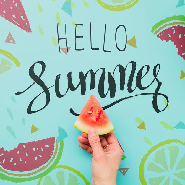 Free Flat Lay Summer Background With Exotic Fruits Psd