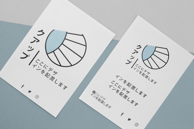 Free Flat Lay Various Japanese Mock-Up Document Psd