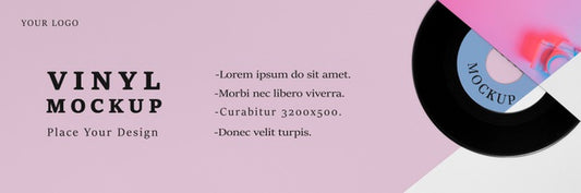 Free Flat Lay Vinyl Records Mock-Up Arrangement Psd