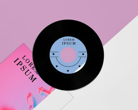 Free Flat Lay Vinyl Records Mock-Up Psd