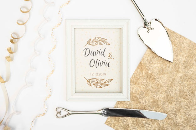 Free Flat Lay Wedding Cutlery Psd