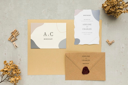 Free Flat Lay Wedding Mock-Up Psd