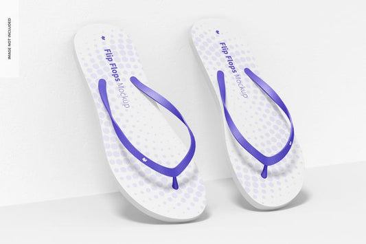 Free Flip Flops Mockup, Leaned Psd