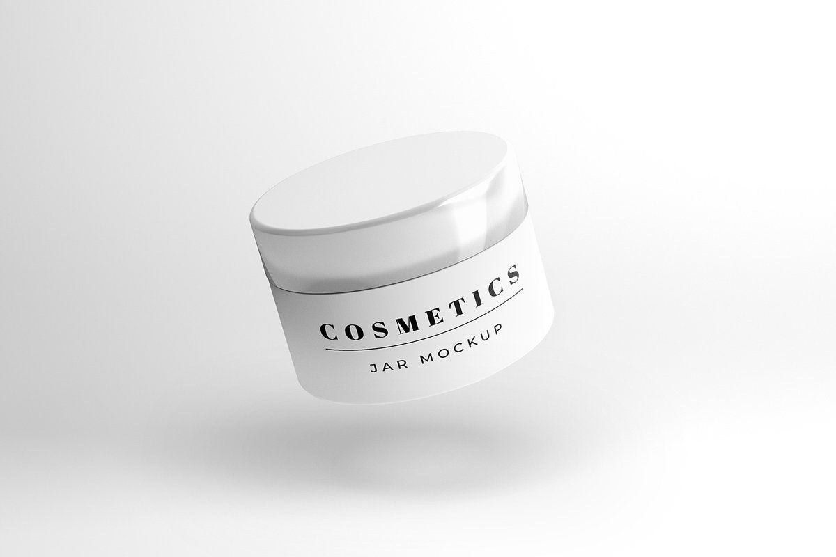 Free Floating Cosmetics Jar Mockup