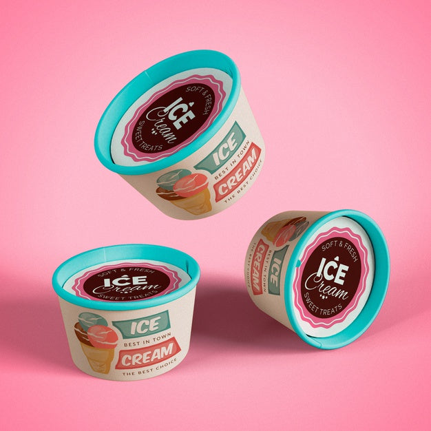 Free Floating Ice Cream Mockup Psd