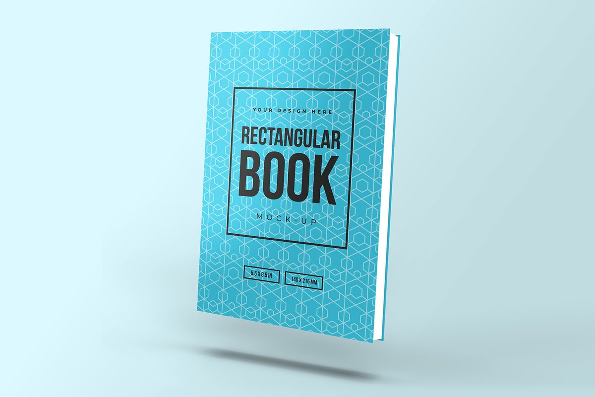 Free Floating Rectangular Book Mockup