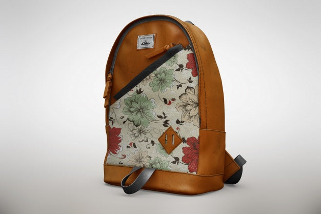 Free Floral Bagpack Mock Up Psd