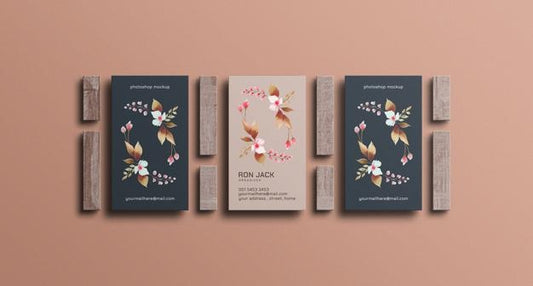 Free Floral Business Card Mockup Psd