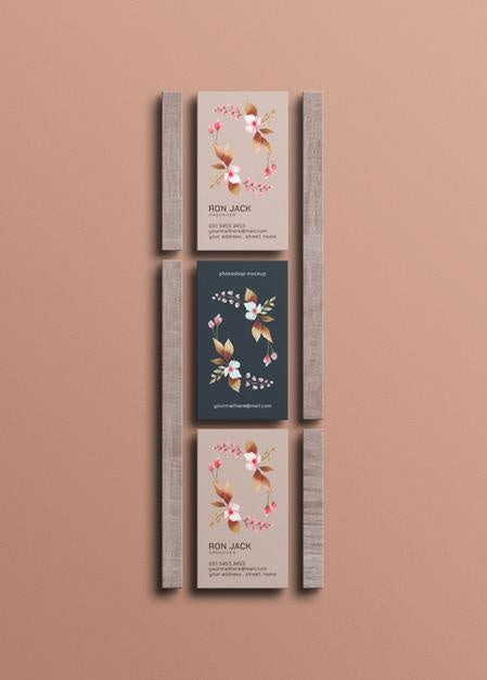 Free Floral Business Card Mockup Psd