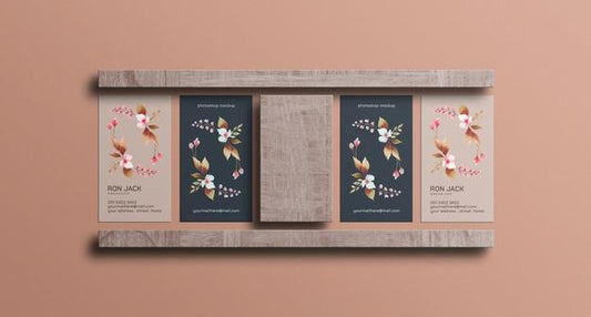 Free Floral Business Card Mockup Psd