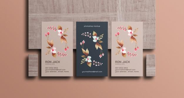 Free Floral Business Card Mockup Psd