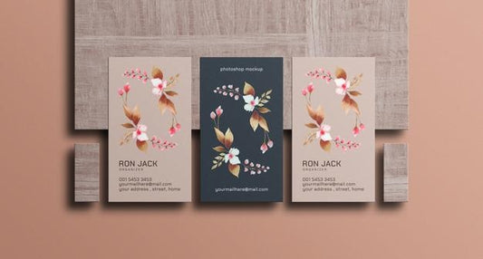 Free Floral Business Card Mockup Psd