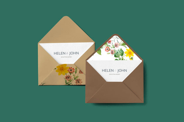 Free Floral Envelope Design Psd