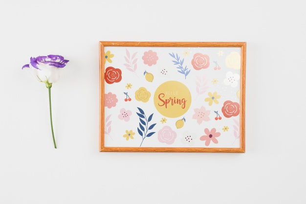 Free Floral Frame Composition For Spring Psd