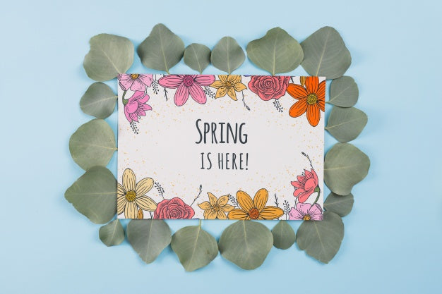 Free Floral Frame Composition For Spring Psd