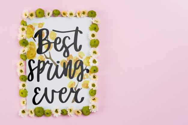 Free Floral Frame Composition For Spring Psd