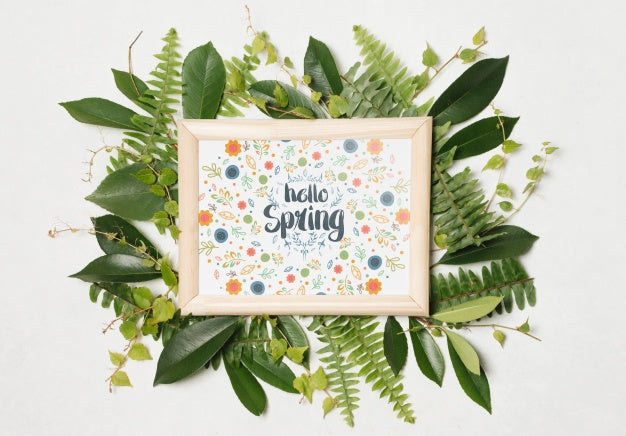 Free Floral Frame Composition For Spring Psd