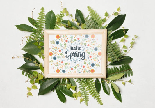 Free Floral Frame Composition For Spring Psd