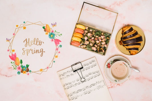 Free Floral Frame Mockup For Spring Psd