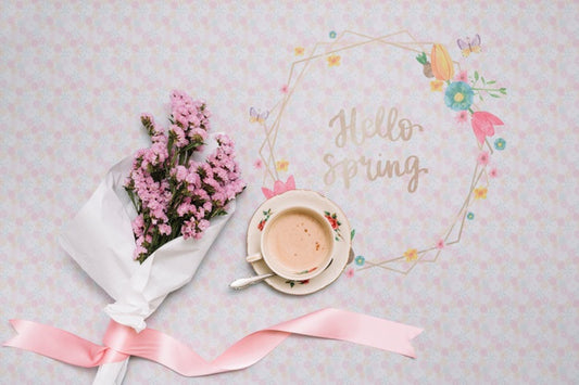 Free Floral Frame Mockup For Spring Psd