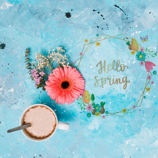Free Floral Frame Mockup For Spring Psd