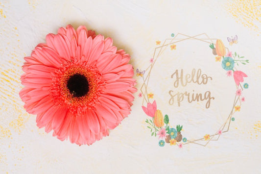 Free Floral Frame Mockup For Spring Psd