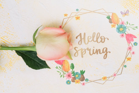Free Floral Frame Mockup For Spring Psd