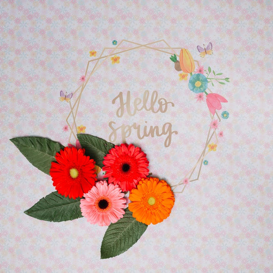 Free Floral Frame Mockup For Spring Psd